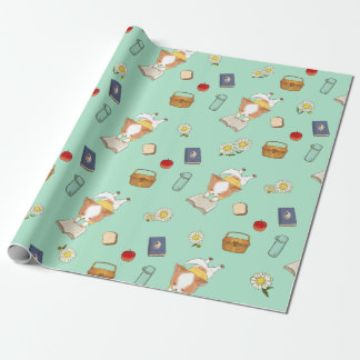 Piknik Tijd Mochi Leest een boek buiten Cadeaupapier
