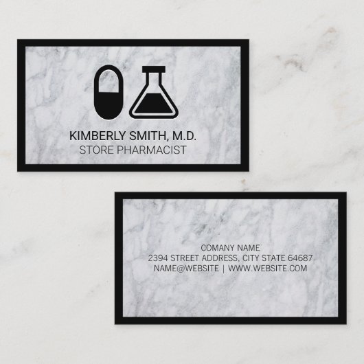 Pil en beaker | apotheker visitekaartje (Voorkant / Achterkant)