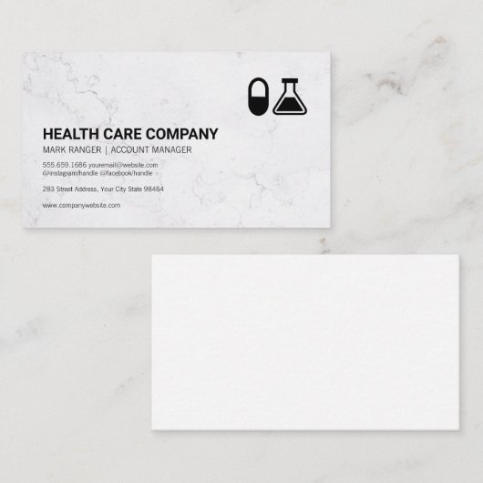 Pil en beaker | Farmaceutisch Afsprakenkaartje (Voorkant / Achterkant)