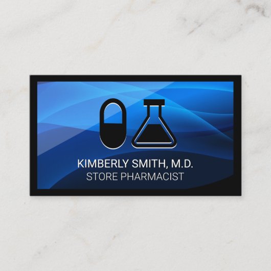 Pil en beaker | Farmaceutische wetenschap Visitekaartje (Voorkant)