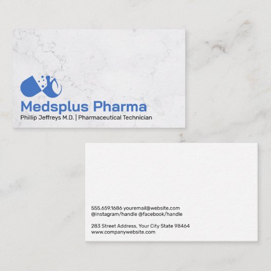 Pil en mortel | Geneesmiddelen Geneesmiddelen Afsprakenkaartje (Voorkant / Achterkant)