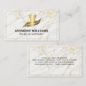 Pilaar Veer Logo | Gouden Rand | Marmer Visitekaartje (Voorkant / Achterkant)