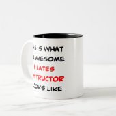 pilaatinstructeur, geweldige tweekleurige koffiemok (Voorkant links)