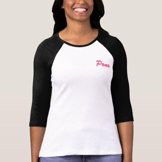 Pilaki Pono-dames 3/4 Sleeve Raglan (uitgerust) T-shirt (Voorkant)