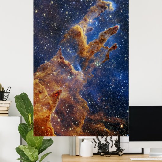 Pilaren van de Schepping Adelaarsnevel Webb-telesc Poster (Thuiskantoor)