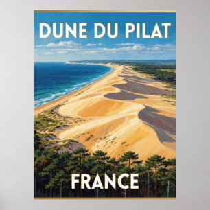 Pilat Duin Frankrijk Gouden Zand Kustlandschap Poster