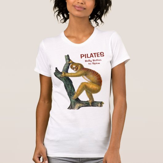 PILATEN! Button van de buik naar ruggengraat T-shirt (Voorkant)