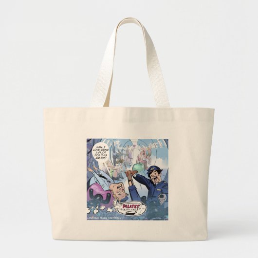 Pilates Airlines Rick London Funny Gifts Grote Tote Bag (Voorkant)