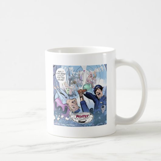 Pilates Airlines Rick London Funny Gifts Koffiemok (Rechts)