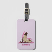 Pilates Badass Workout Kitty Cat Bagagelabel (Voorkant (verticaal))