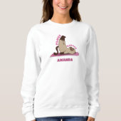 Pilates Badass Workout Kitty Cat Sweatshirt (Voorkant)