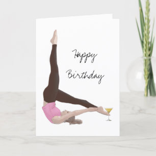 Pilates Birthday card cocktail Feestdagen Kaart