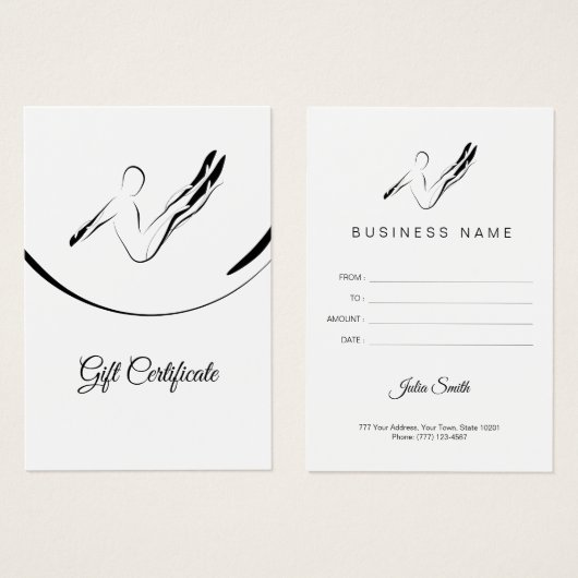 Pilates Boomerang pose Visitekaartje (Voorkant /achterkant)