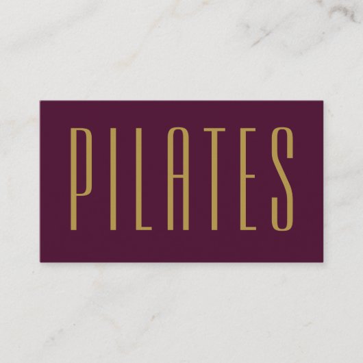 Pilates Bourgondië en goud minimalistisch Visitekaartje (Voorkant)