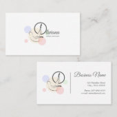 Pilates brief aan de pose | Monogram brief van Pil Visitekaartje (Voorkant / Achterkant)