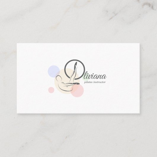 Pilates brief aan de pose | Monogram brief van Pil Visitekaartje (Voorkant)