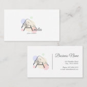 Pilates brief een pose | Monogram letter A Pilates Visitekaartje (Voorkant / Achterkant)