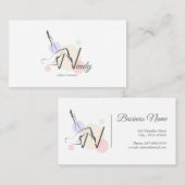 Pilates brief W pose | Monogram letter W Pilates Visitekaartje (Voorkant / Achterkant)