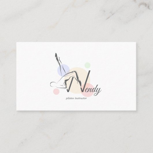 Pilates brief W pose | Monogram letter W Pilates Visitekaartje (Voorkant)