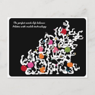 Pilates + briefkaart handheld technologie, zwart