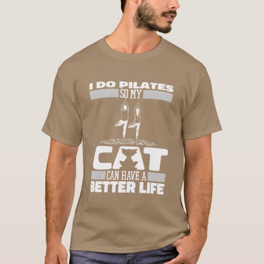 Pilates Cat grappig T-shirt (Voorkant)