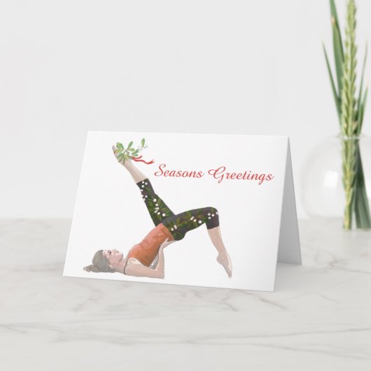 Pilates Christmas Kaart Fiets (Voorkant)