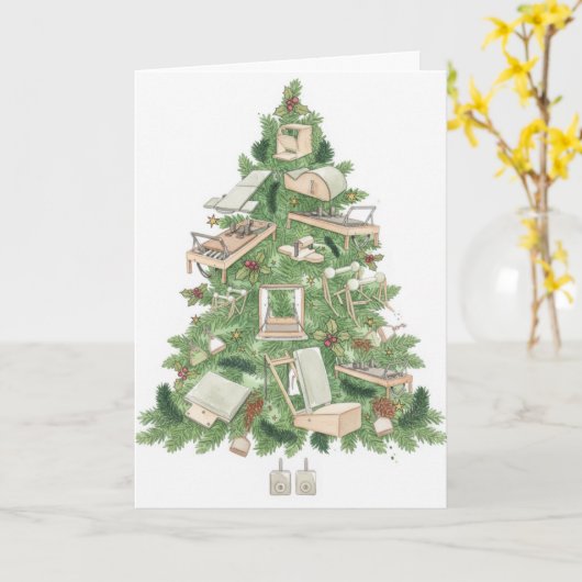 Pilates Christmas Tree Kaart (Gele Bloem)
