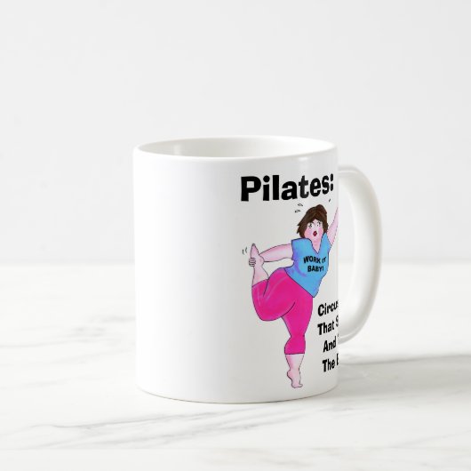 "PILATES- Circus Acts" Koffiemok (Voorkant rechts)