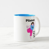 "PILATES- Circus Acts" Tweekleurige Koffiemok (Voorkant rechts)