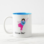 "PILATES- Circus Acts" Tweekleurige Koffiemok (Links)