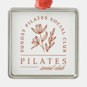 Pilates club bloemenboho esthetiek metalen ornament (Voorkant)