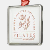 Pilates club bloemenboho esthetiek metalen ornament (Links)