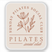 Pilates club zondag boho bloemen esthetiek sticker (Voorkant)