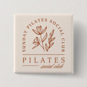 Pilates club zondag boho esthetisch vierkante button 5,1 cm (Voorkant)
