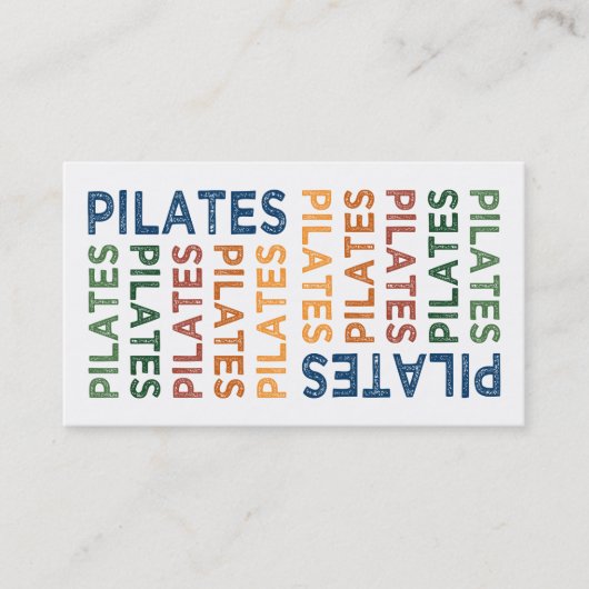 Pilates Cute Colorful Visitekaartje (Voorkant)
