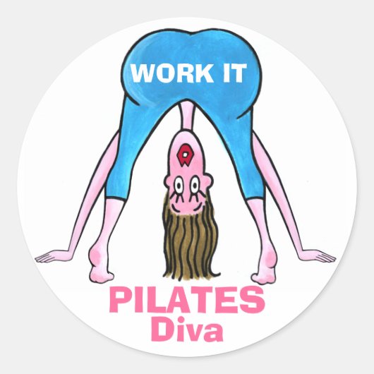 PILATES Diva Ronde Sticker (Voorkant)