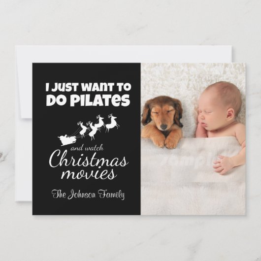 Pilates en kerstfilms feestdagenkaart (Voorkant)