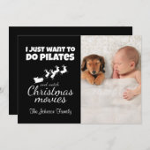 Pilates en kerstfilms feestdagenkaart (Voorkant / Achterkant)
