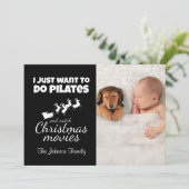 Pilates en kerstfilms feestdagenkaart (Staand voorkant)