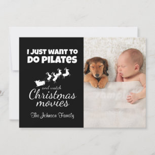 Pilates en kerstfilms feestdagenkaart