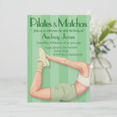 Pilates en Matchas uitnodiging (Staand voorkant)