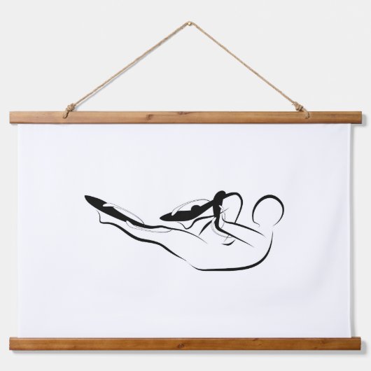 Pilates enkelbeen stretch - mat hangend wandkleed (Voorkant)