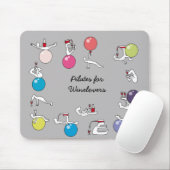 Pilates for wine lovers mousemat, grijs muismat (Met muis)