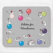 Pilates for wine lovers mousemat, grijs muismat (Voorkant)