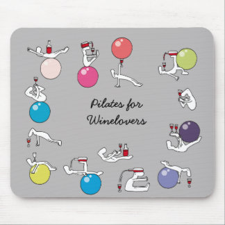 Pilates for wine lovers mousemat, grijs muismat