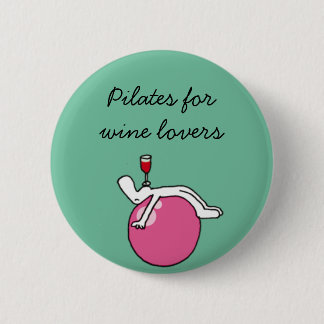 Pilates for Winelovers Green Badge Ronde Button 5,7 Cm