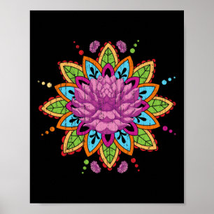 Pilates Fractale Geometrie Bloem Bloesem Yoga Kuns Poster