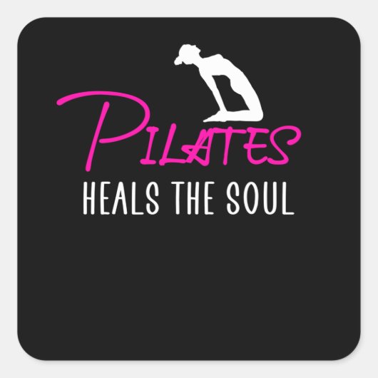 Pilates geneest de ziel vierkante sticker (Voorkant)