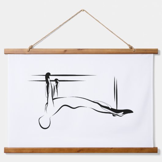 Pilates hangende pull up pose - Cadillac Hangend Wandkleed (Voorkant)