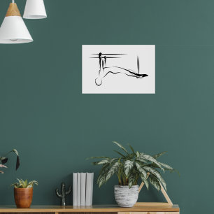 Pilates hangende pull up pose - Cadillac Poster